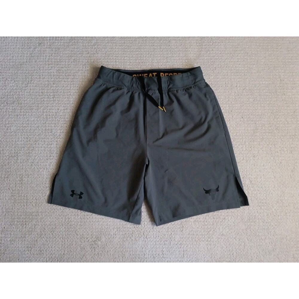 Under Armour Project Rock Shorts Mens Medium Gray Loose Fit 1346070-012